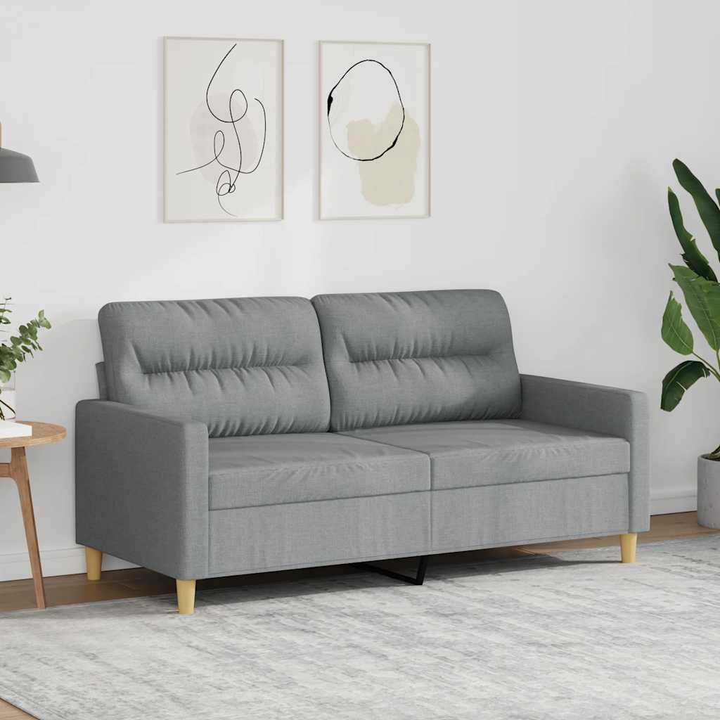 Dvivietė sofa, šviesiai pilkos spalvos, 140cm, audinys
