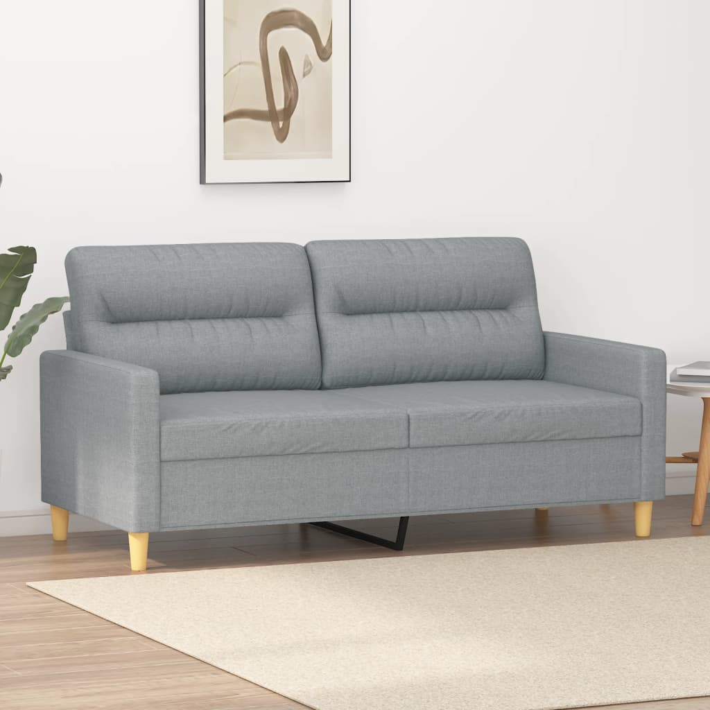 Dvivietė sofa, šviesiai pilkos spalvos, 140cm, audinys