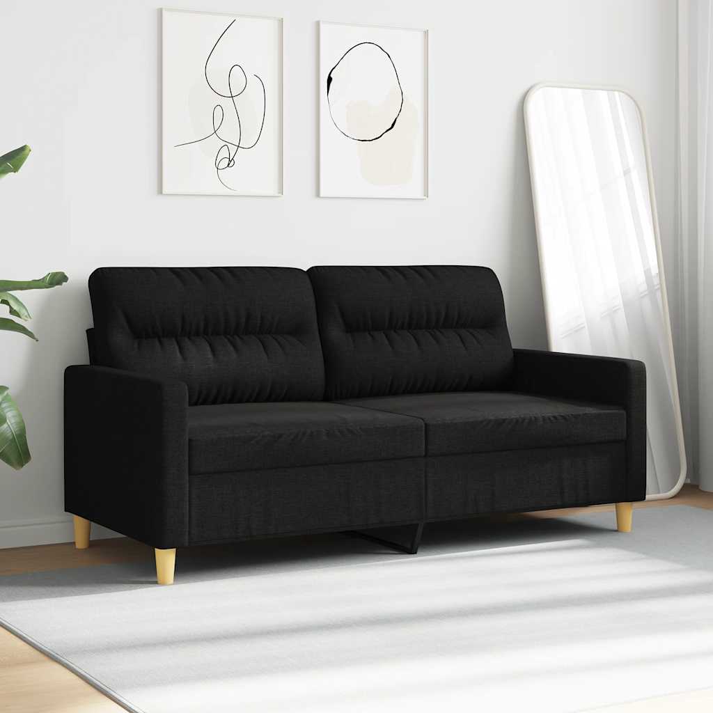 Dvivietė sofa, juodos spalvos, 140cm, audinys