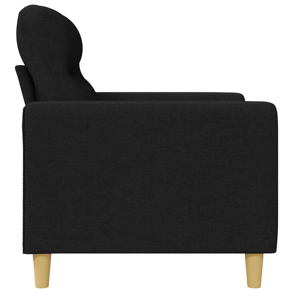 Dvivietė sofa, juodos spalvos, 140cm, audinys