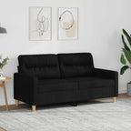 Dvivietė sofa, juodos spalvos, 140cm, audinys