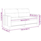 Dvivietė sofa, taupe spalvos, 140cm, audinys