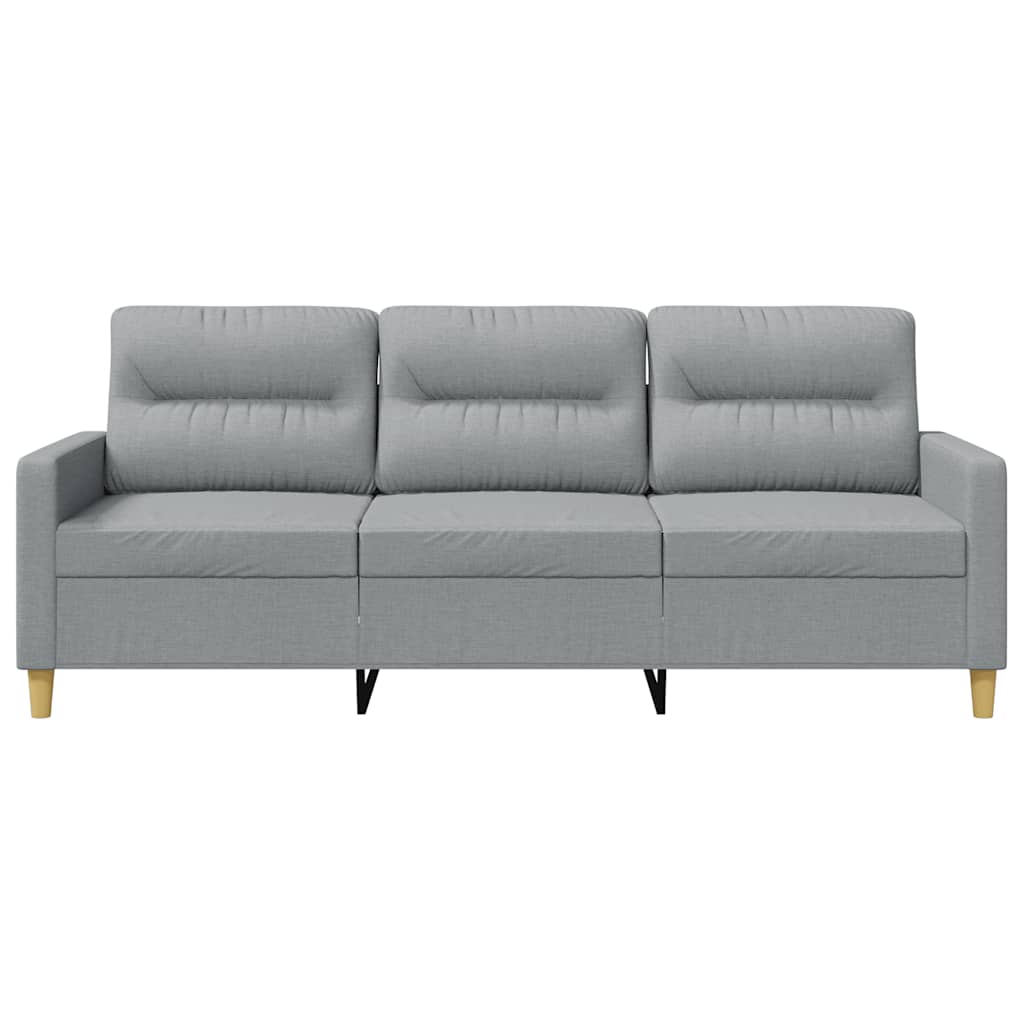 Trivietė sofa, šviesiai pilkos spalvos, 180cm, audinys