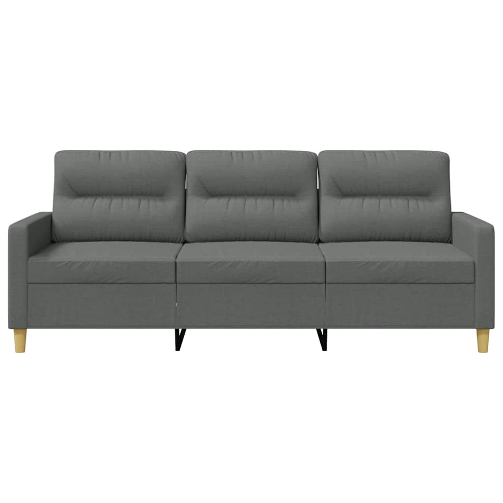 Trivietė sofa, tamsiai pilkos spalvos, 180cm, audinys