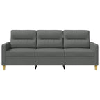 Trivietė sofa, tamsiai pilkos spalvos, 180cm, audinys