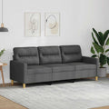 Trivietė sofa, tamsiai pilkos spalvos, 180cm, audinys
