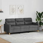 Trivietė sofa, tamsiai pilkos spalvos, 180cm, audinys