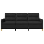 Trivietė sofa, juodos spalvos, 180cm, audinys