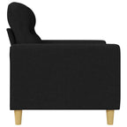 Trivietė sofa, juodos spalvos, 180cm, audinys