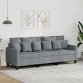 Trivietė sofa, šviesiai pilkos spalvos, 180cm, audinys