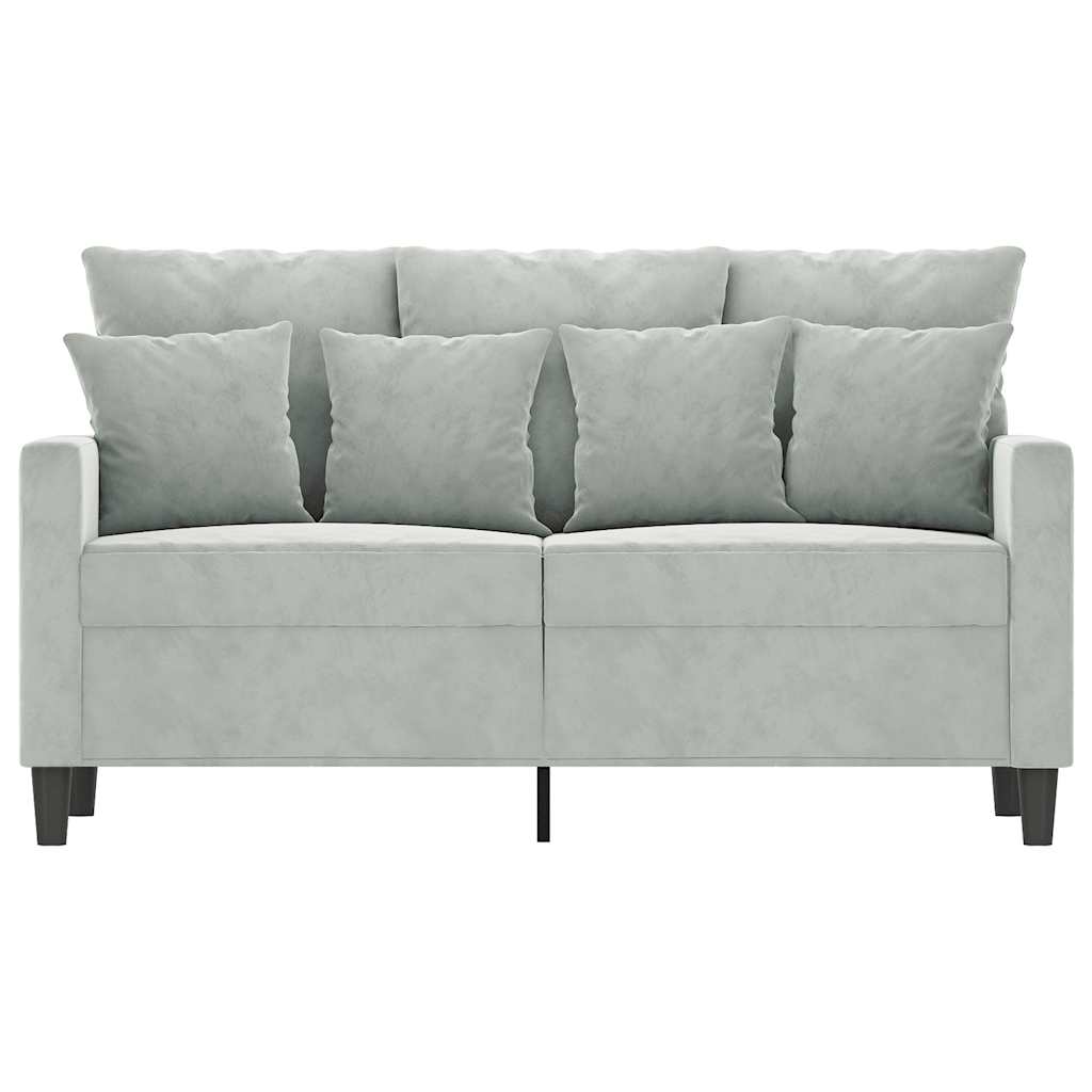 Dvivietė sofa, šviesiai pilkos spalvos, 120cm, aksomas