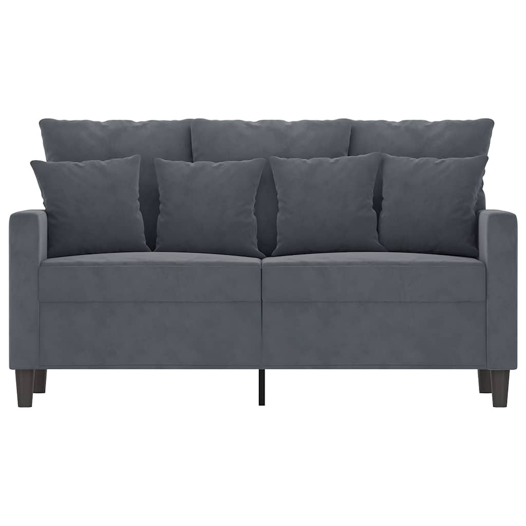 Dvivietė sofa, tamsiai pilkos spalvos, 120cm, aksomas