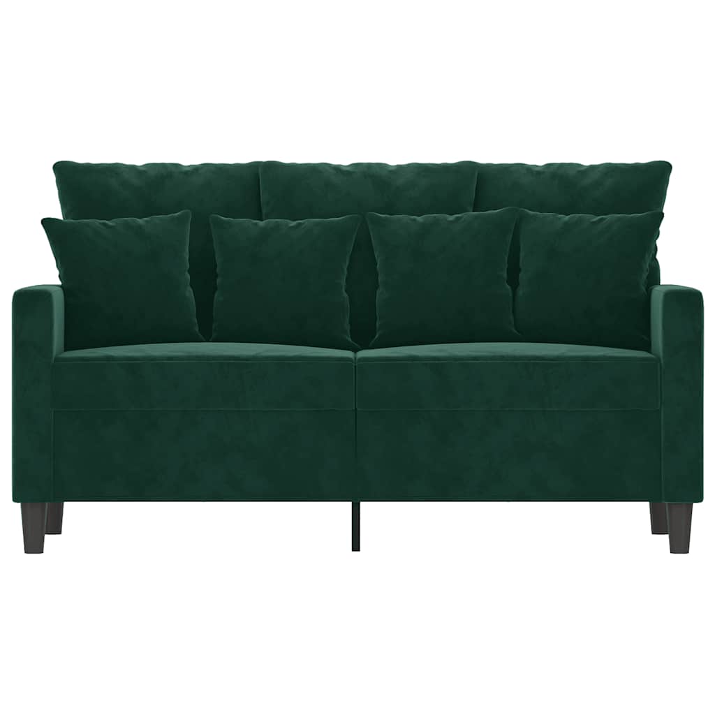 Dvivietė sofa, tamsiai žalios spalvos, 120cm, aksomas