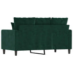 Dvivietė sofa, tamsiai žalios spalvos, 120cm, aksomas