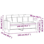 Dvivietė sofa, šviesiai pilkos spalvos, 140cm, aksomas