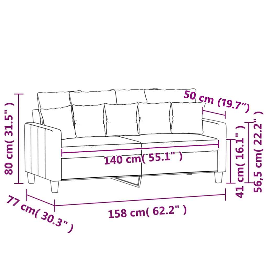 Dvivietė sofa, šviesiai pilkos spalvos, 140cm, aksomas