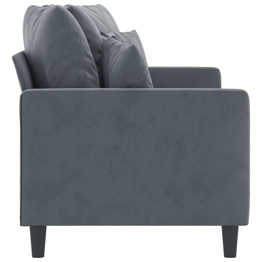 Dvivietė sofa, tamsiai pilkos spalvos, 140cm, aksomas