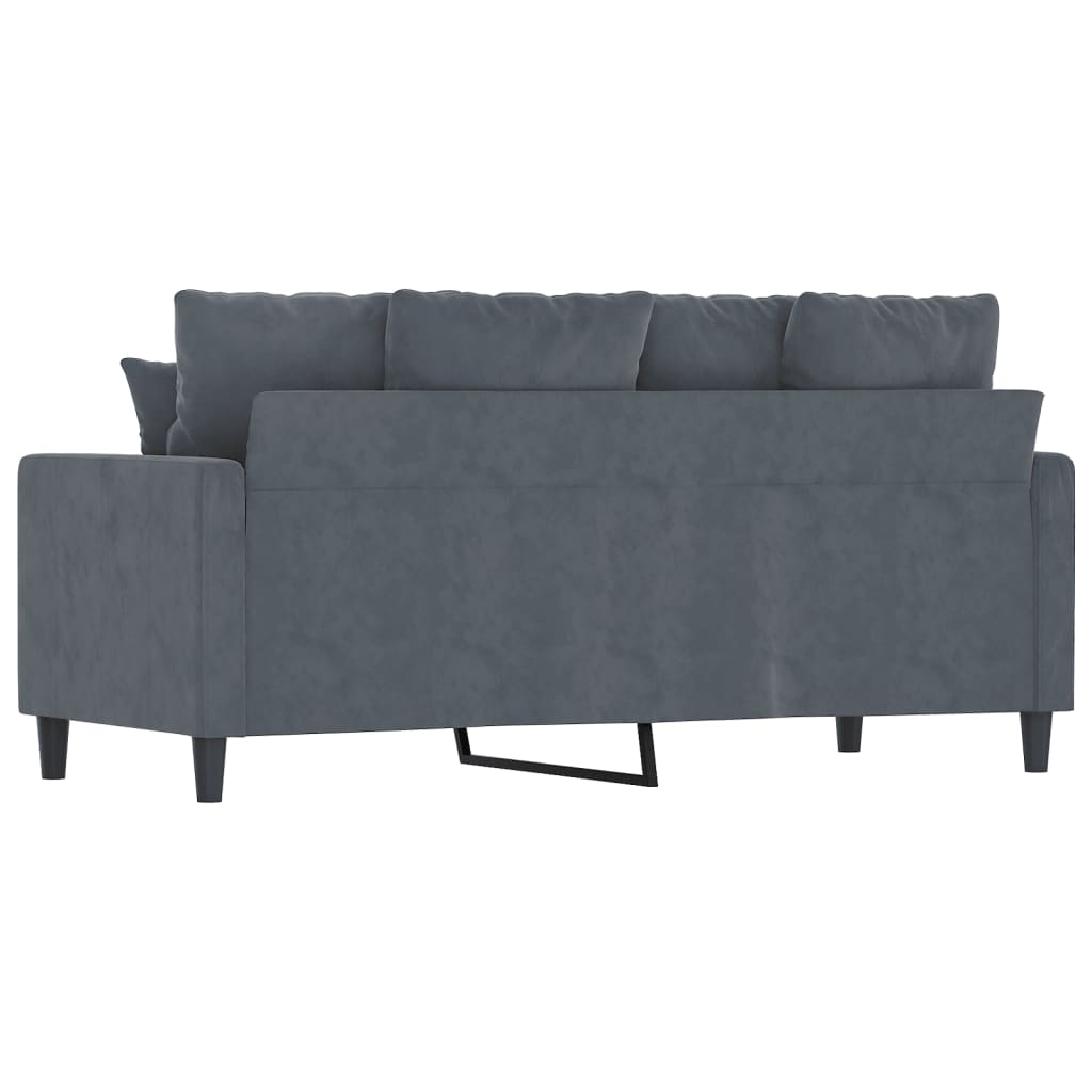Dvivietė sofa, tamsiai pilkos spalvos, 140cm, aksomas