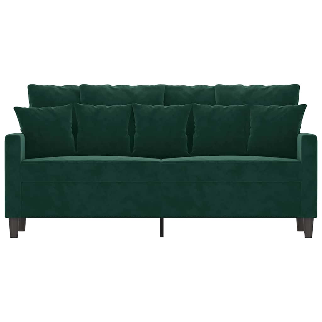 Dvivietė sofa, tamsiai žalios spalvos, 140cm, aksomas