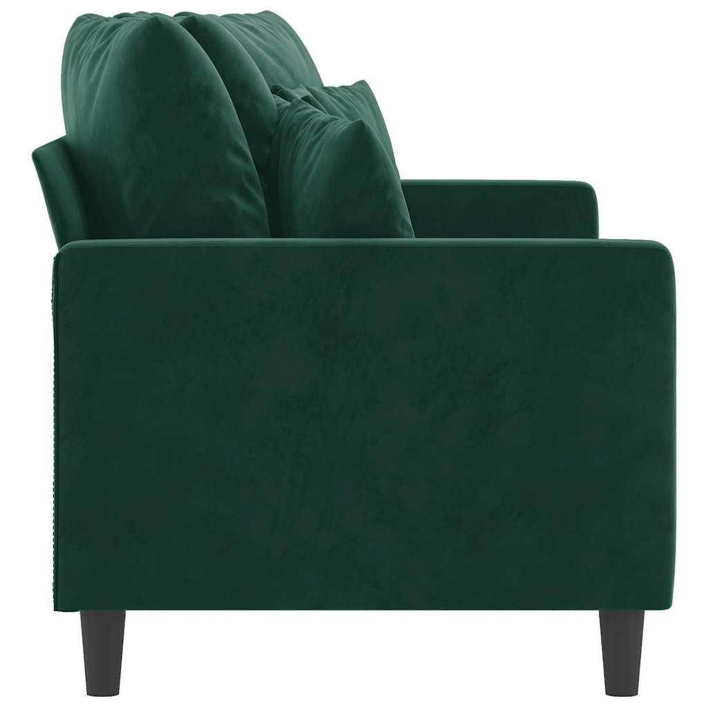 Dvivietė sofa, tamsiai žalios spalvos, 140cm, aksomas