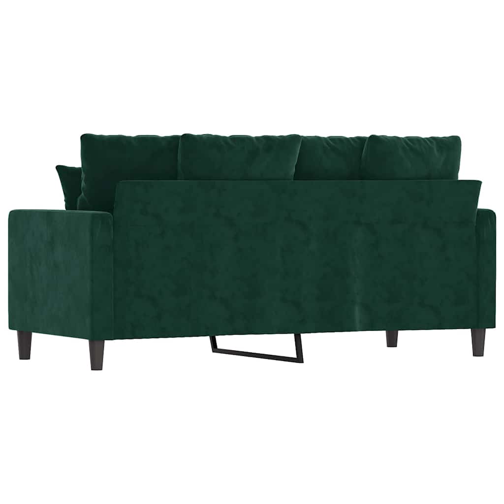 Dvivietė sofa, tamsiai žalios spalvos, 140cm, aksomas