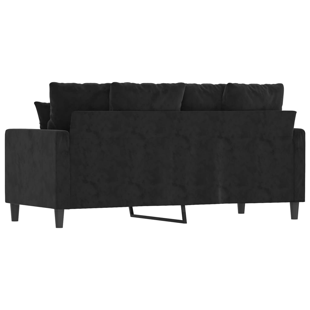Dvivietė sofa, juodos spalvos, 140cm, aksomas