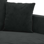 Dvivietė sofa, juodos spalvos, 140cm, aksomas