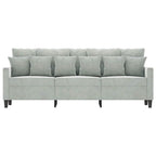 Trivietė sofa, šviesiai pilkos spalvos, 180cm, aksomas