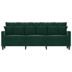 Trivietė sofa, tamsiai žalios spalvos, 180cm, aksomas