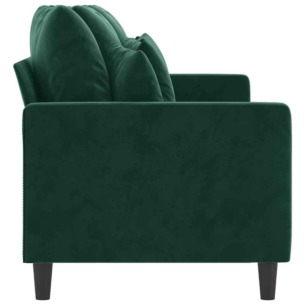Trivietė sofa, tamsiai žalios spalvos, 180cm, aksomas