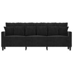 Trivietė sofa, juodos spalvos, 180cm, aksomas