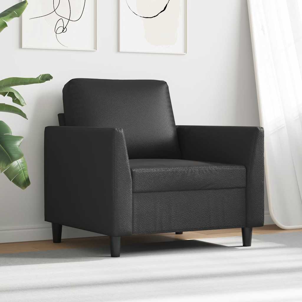 Krėslas, juodos spalvos, 60cm, dirbtinė oda