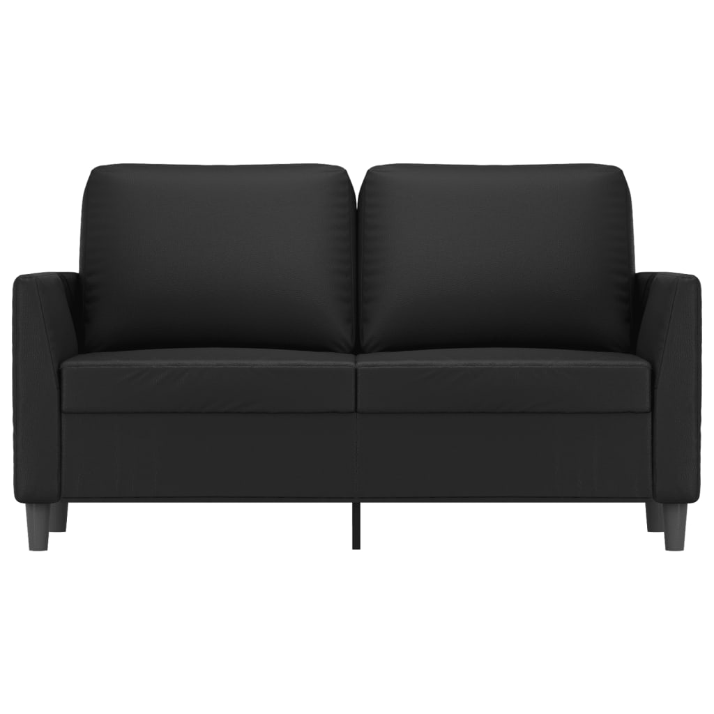 Dvivietė sofa, juodos spalvos, 120cm, dirbtinė oda