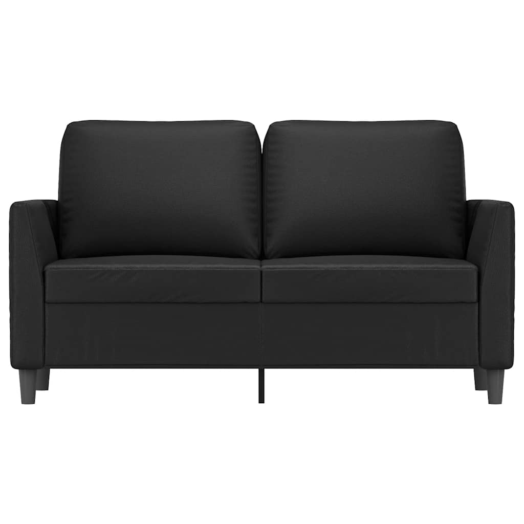 Dvivietė sofa, juodos spalvos, 120cm, dirbtinė oda