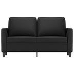 Dvivietė sofa, juodos spalvos, 120cm, dirbtinė oda