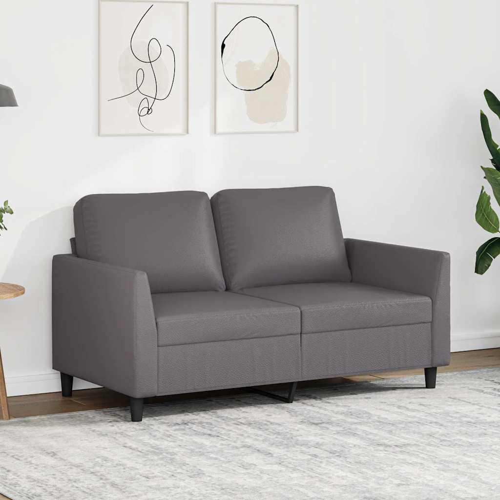 Dvivietė sofa, pilkos spalvos, 120cm, dirbtinė oda