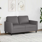 Dvivietė sofa, pilkos spalvos, 120cm, dirbtinė oda