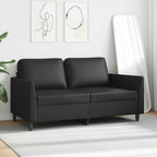 Dvivietė sofa, juodos spalvos, 140cm, dirbtinė oda