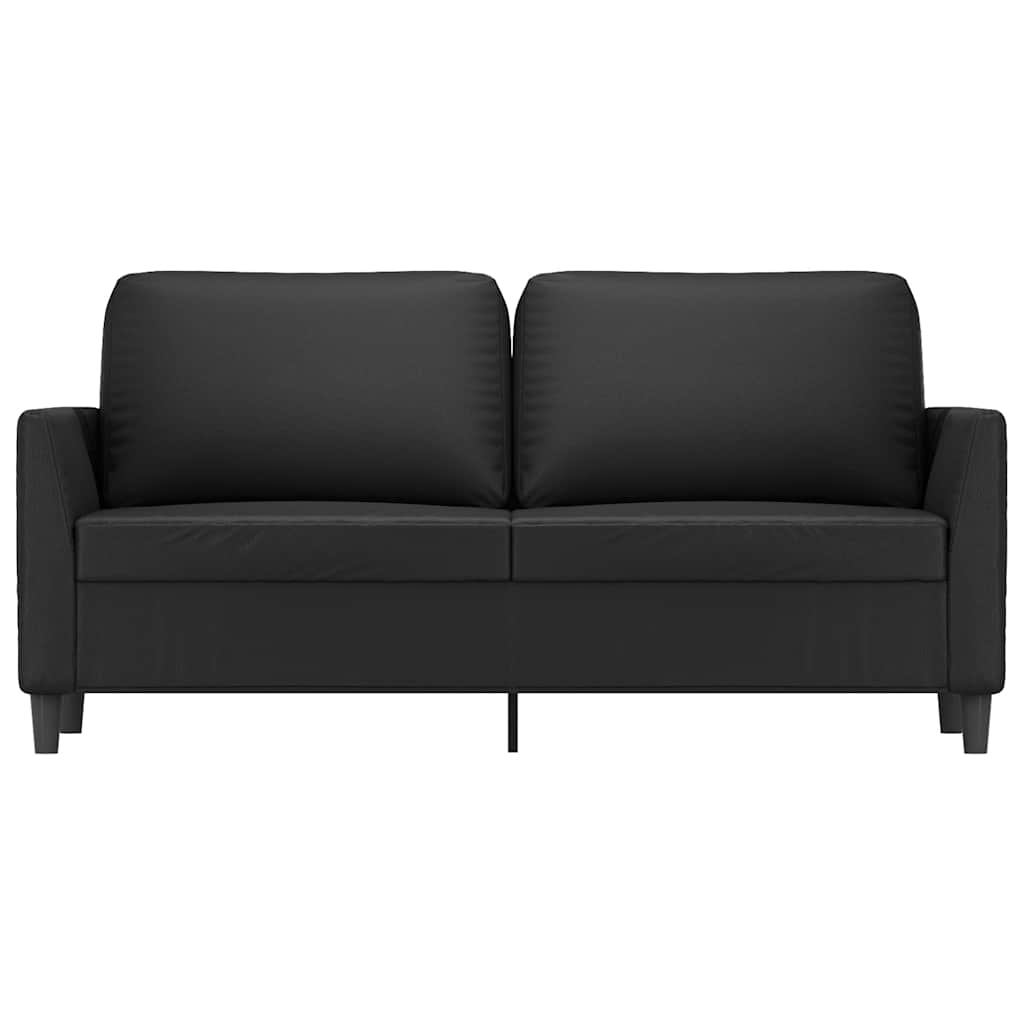 Dvivietė sofa, juodos spalvos, 140cm, dirbtinė oda