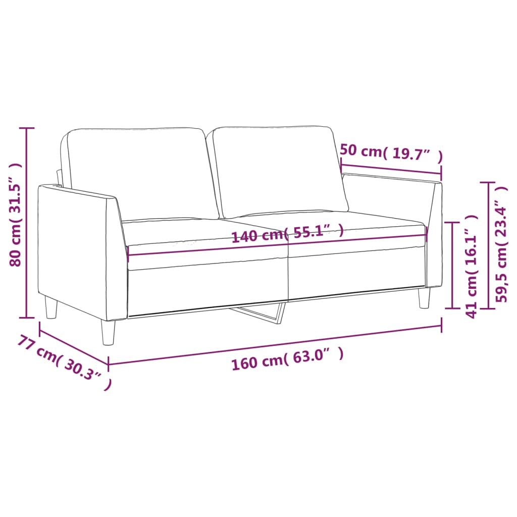 Dvivietė sofa, juodos spalvos, 140cm, dirbtinė oda