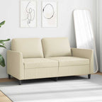 Dvivietė sofa, kreminės spalvos, 140cm, dirbtinė oda