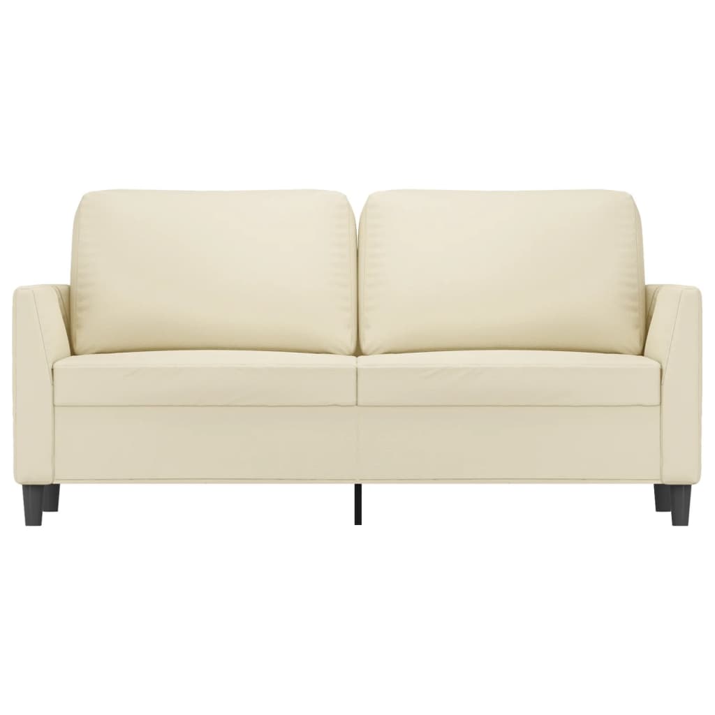 Dvivietė sofa, kreminės spalvos, 140cm, dirbtinė oda
