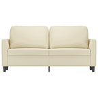 Dvivietė sofa, kreminės spalvos, 140cm, dirbtinė oda