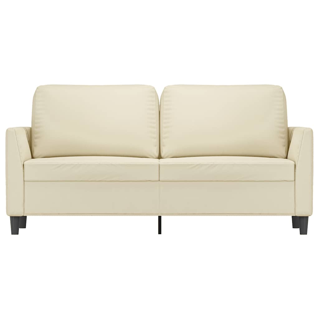 Dvivietė sofa, kreminės spalvos, 140cm, dirbtinė oda