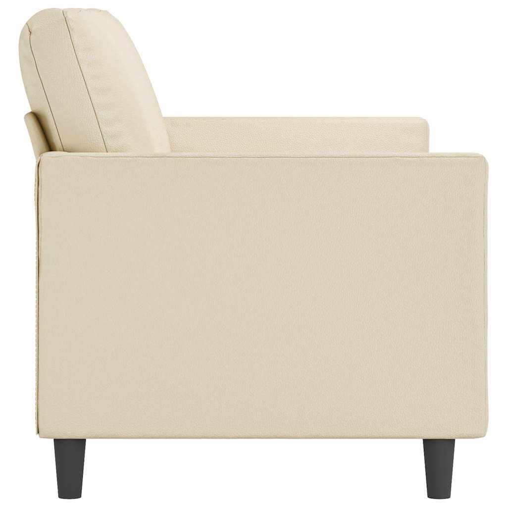 Dvivietė sofa, kreminės spalvos, 140cm, dirbtinė oda