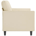 Dvivietė sofa, kreminės spalvos, 140cm, dirbtinė oda
