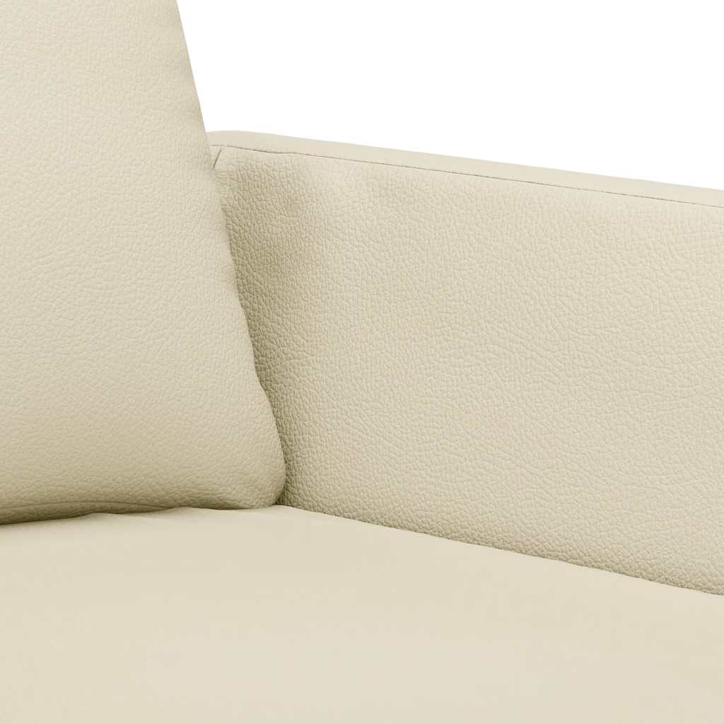 Dvivietė sofa, kreminės spalvos, 140cm, dirbtinė oda