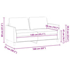 Dvivietė sofa, kreminės spalvos, 140cm, dirbtinė oda