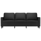 Trivietė sofa, juodos spalvos, 180cm, dirbtinė oda