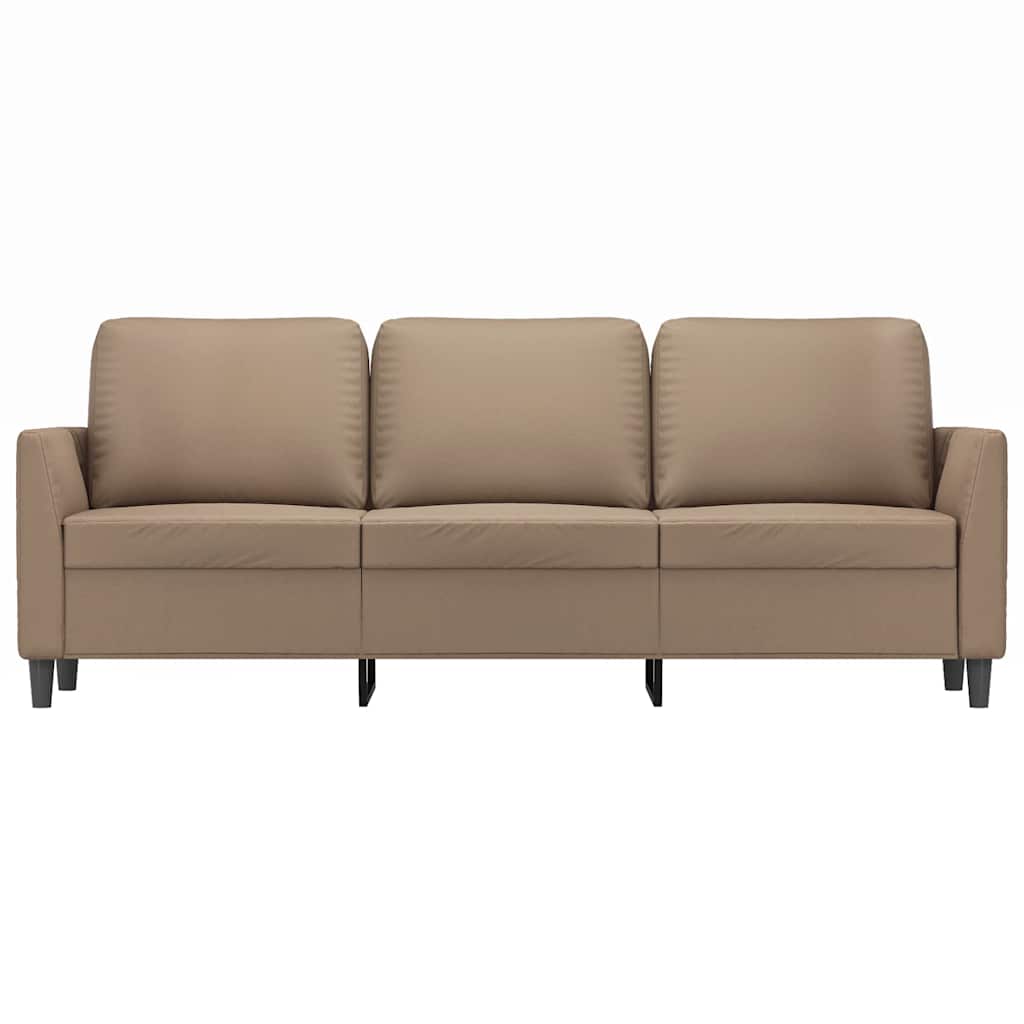 Trivietė sofa, kapučino spalvos, 180cm, dirbtinė oda
